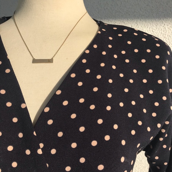 ZARA baby and tan polka dot midi wrap dress - Picture 5 of 6